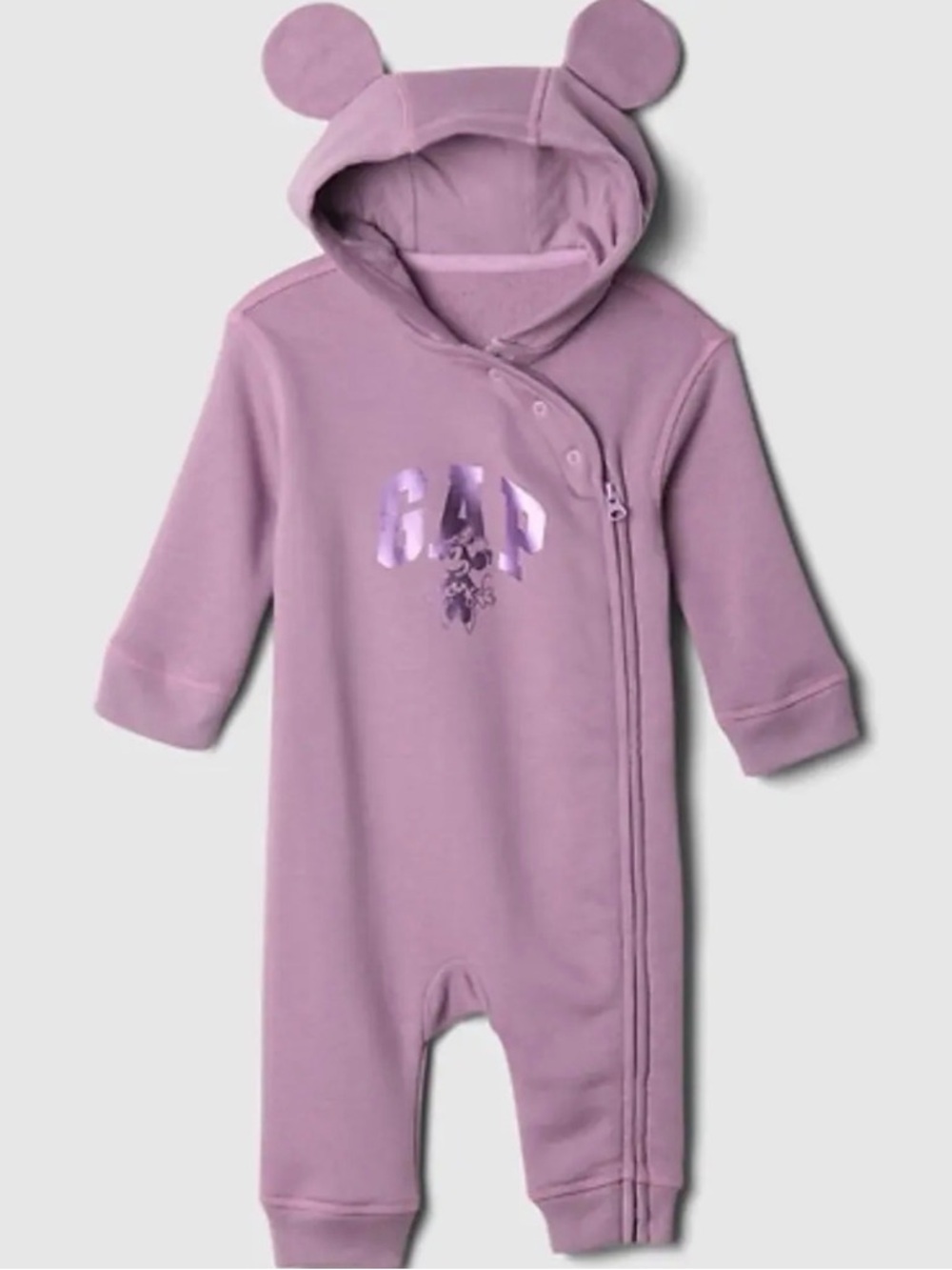 GAP x Disney Lavender Hooded Baby One-Piece